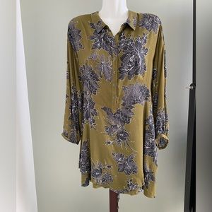 New with tags Free People Olive Green Floral Dress XS